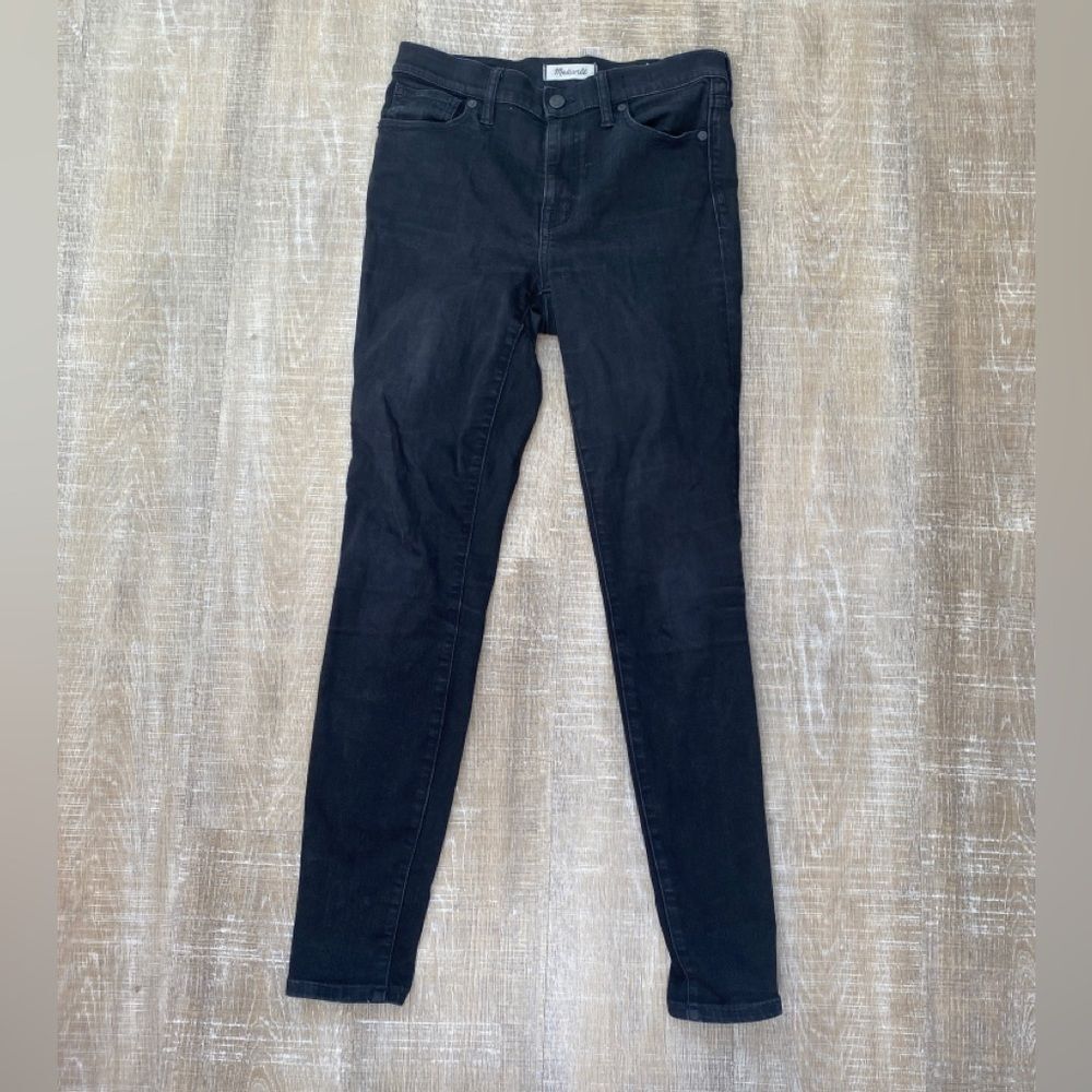 MADEWELL | 9" High Riser Skinny Skinny Jean Black Lunar Women’s 28 Tall - Picture 2 of 14